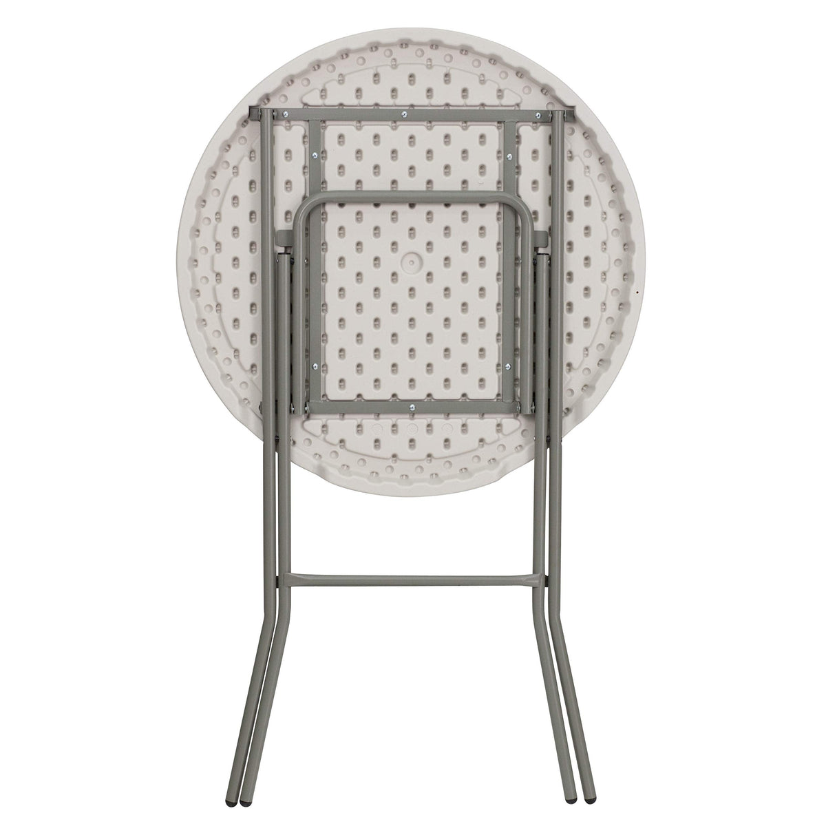 Flash Furniture Kathryn 31.5-Inch Round Folding Bar Height Table Granite White