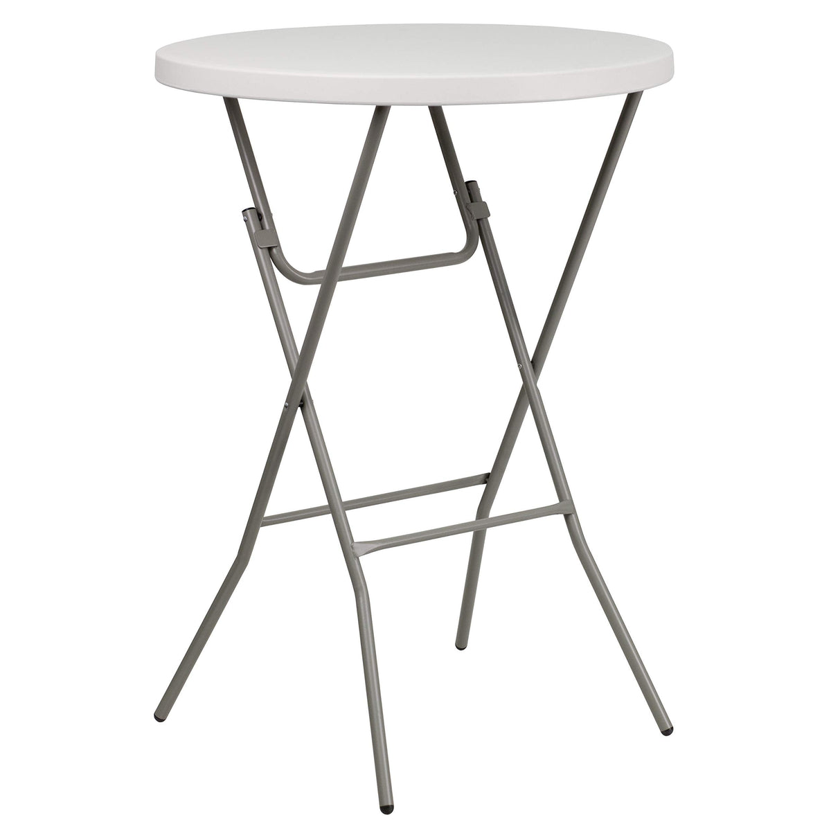 Flash Furniture Kathryn 31.5-Inch Round Folding Bar Height Table Granite White