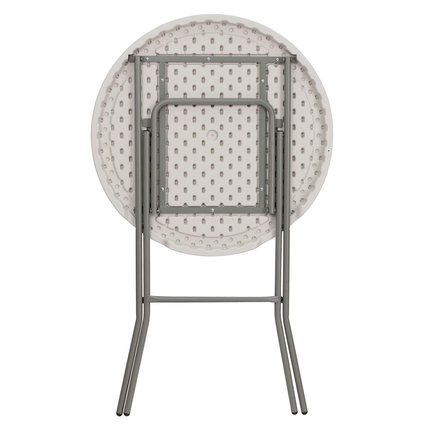 Flash Furniture Kathryn 31.5-Inch Round Folding Bar Height Table Granite White