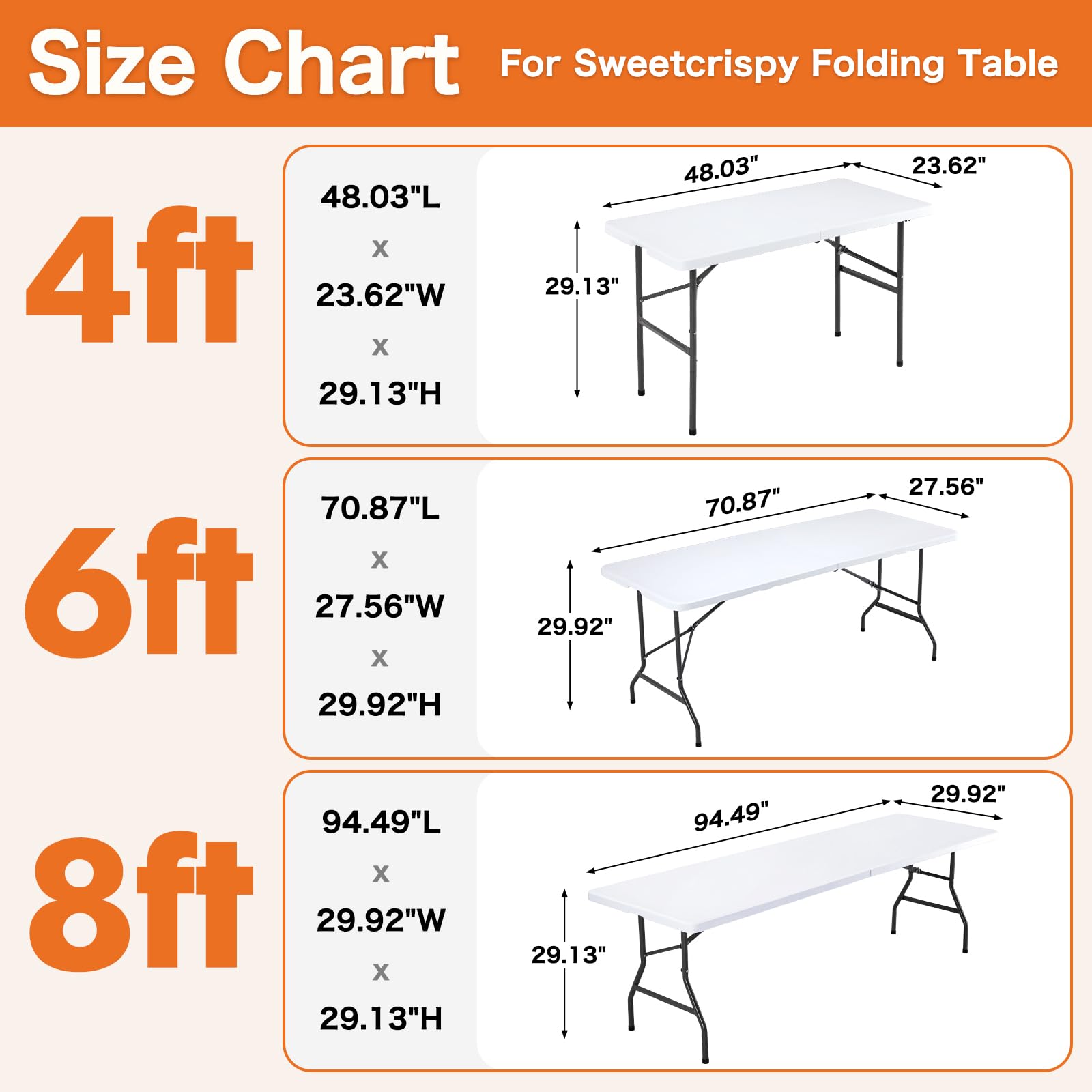 Sweetcrispy 122 cm Folding Picnic Table with Carrying Handle Basic White