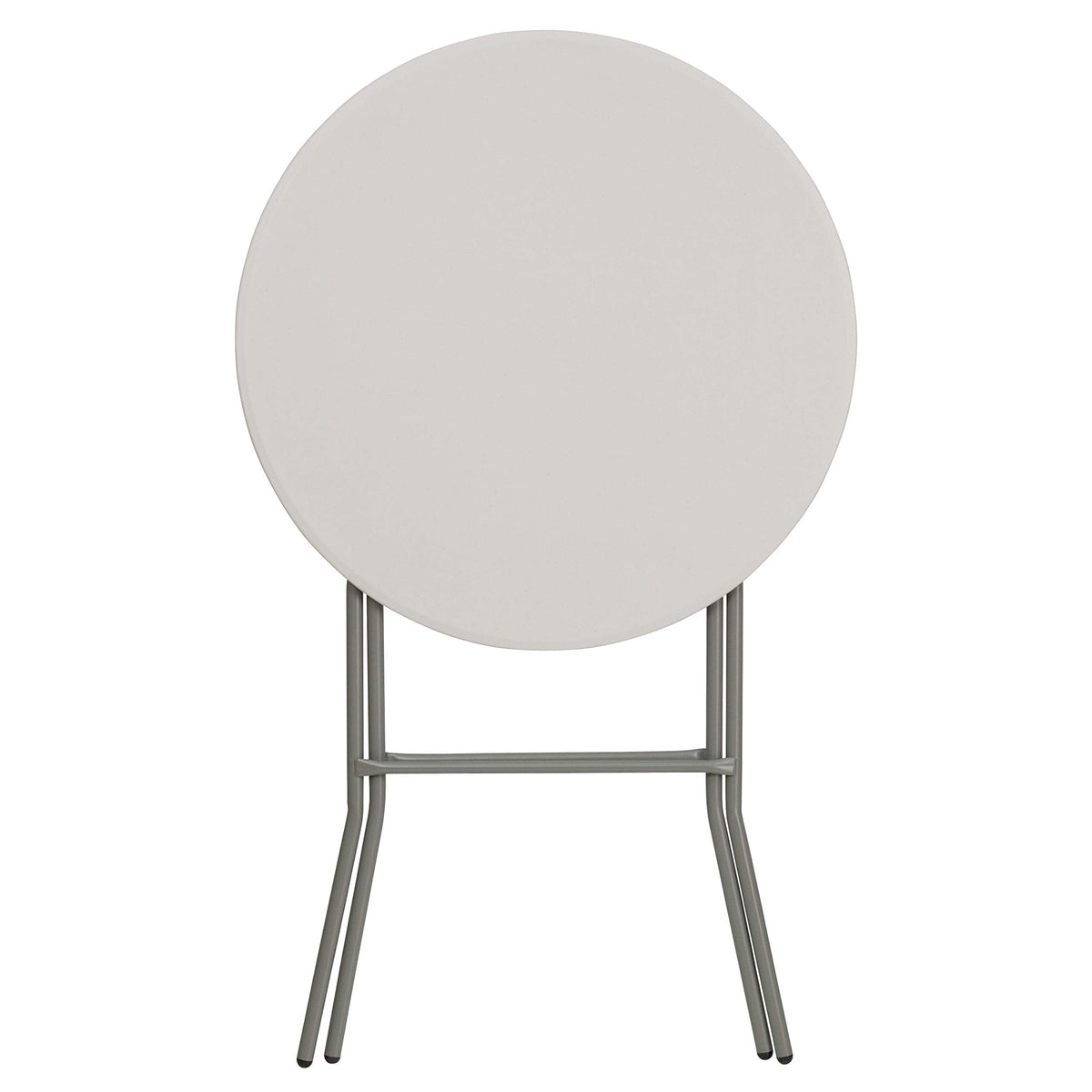 Flash Furniture Kathryn 31.5-Inch Round Folding Bar Height Table Granite White