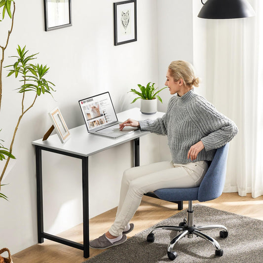 Sweetcrispy 32-Inch Compact Computer Desk White Black